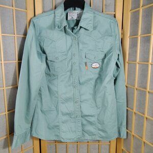 Rasco FR Cool Girl Sage Green Work Shirt Size L